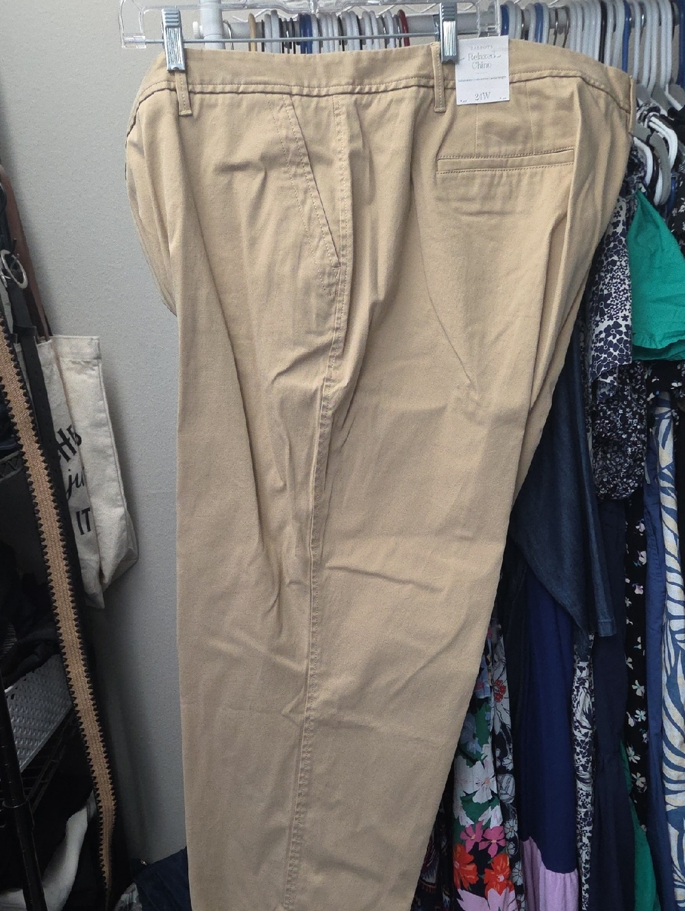 Talbots Relaxed Chino Khaki Cotton Pants. 24w Nwt